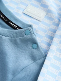 Rompertjes En Tuinbroeken|Baker by Ted Baker Blue Sleepsuits and Reversible Hat Set