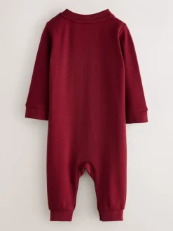 Rompertjes En Tuinbroeken|Baker by Ted Baker Burgundy Red/Grey Romper and Reversible Hat