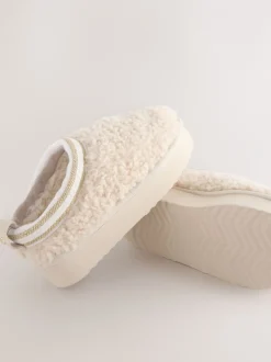 Pantoffels*Baker by Ted Baker Crème Borg Cosy Borg Muiltjes Pantoffels
