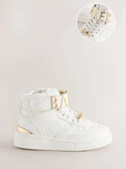 Sneakers*Baker by Ted Baker Girls White Charm Hi-Top Trainers