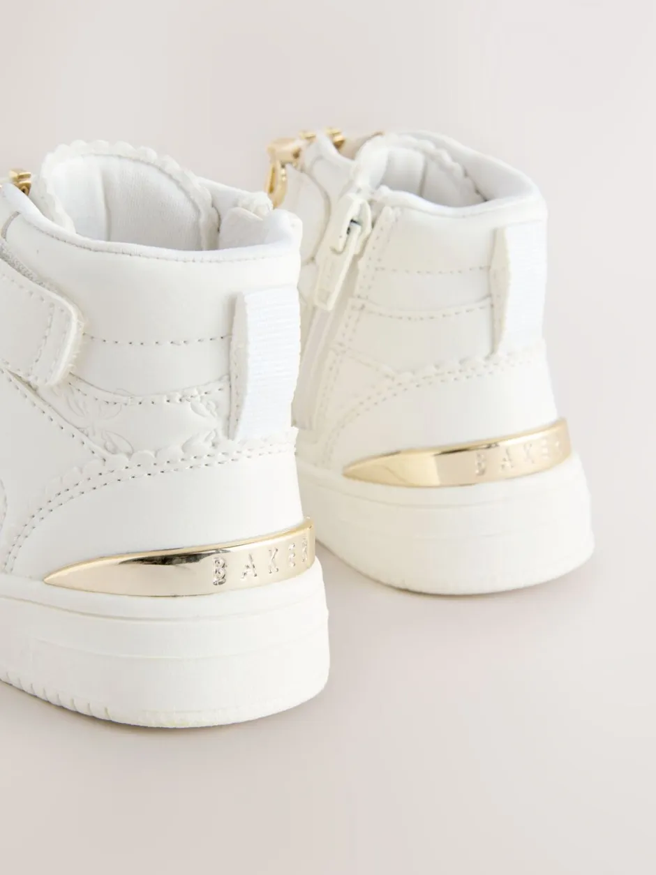 Sneakers*Baker by Ted Baker Girls White Charm Hi-Top Trainers