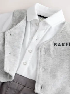 Rompertjes En Tuinbroeken|Baker by Ted Baker Grey Smart Bow Tie Rompersuit