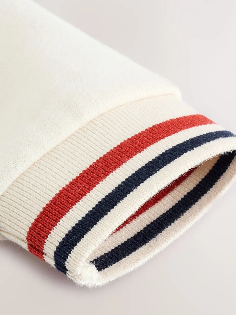 Rompertjes En Tuinbroeken|Baker by Ted Baker kiezelkleurig marineblauw en rood varsity-rompertje