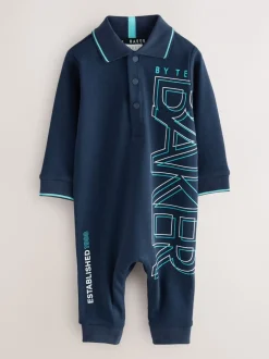 Rompertjes En Tuinbroeken*Baker by Ted Baker Navy Long Sleeve Graphic Romper