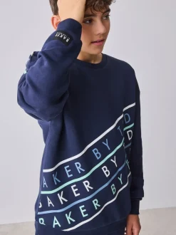 Joggingbroeken|Baker by Ted Baker Oversized Navy Graphic Sweatshirt and Joggers Set