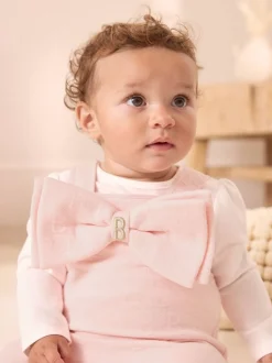 Jumpsuits En Playsuits|Baker by Ted Baker Pink Jacquard Bow Dungarees & T-Shirt Set
