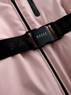 Jassen En Jacks*Baker by Ted Baker Pink Waterproof Belted Padded Ski Jacket