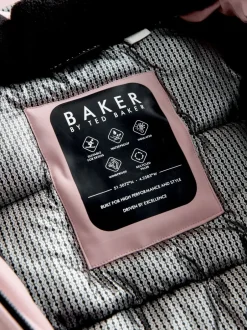 Jassen En Jacks*Baker by Ted Baker Pink Waterproof Belted Padded Ski Jacket