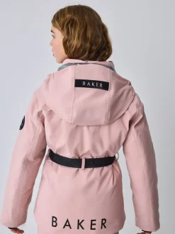 Jassen En Jacks*Baker by Ted Baker Pink Waterproof Belted Padded Ski Jacket