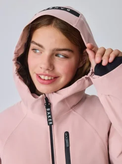 Jassen En Jacks*Baker by Ted Baker Pink Waterproof Belted Padded Ski Jacket