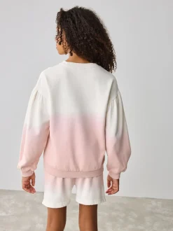 Shorts En Rokken|Baker by Ted Baker Pink/Lilac 2 Piece Ombre Sweatshirt & Shorts Set