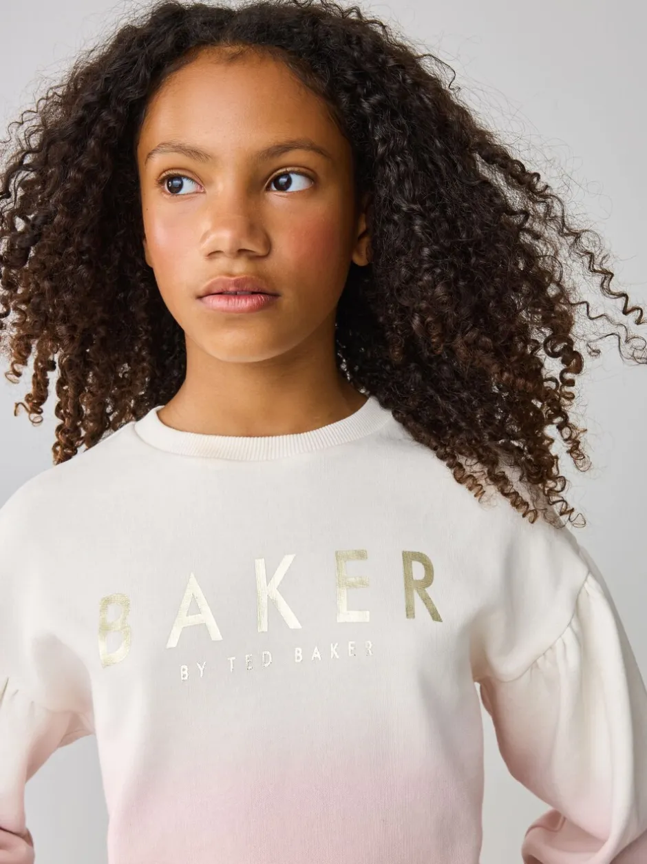 Shorts En Rokken|Baker by Ted Baker Pink/Lilac 2 Piece Ombre Sweatshirt & Shorts Set