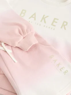 Shorts En Rokken|Baker by Ted Baker Pink/Lilac 2 Piece Ombre Sweatshirt & Shorts Set
