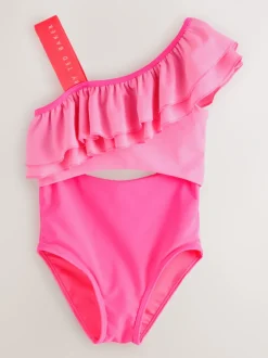 Badkleding*Baker by Ted Baker roze badpak met ruches