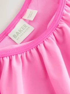 Badkleding*Baker by Ted Baker roze badpak met ruches
