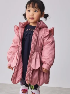 Schoolkleding|Jassen En Jacks*Baker by Ted Baker roze regenbestendige lichtgewicht regenjas met geschulpte rand