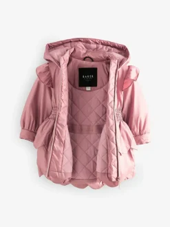 Schoolkleding|Jassen En Jacks*Baker by Ted Baker roze regenbestendige lichtgewicht regenjas met geschulpte rand