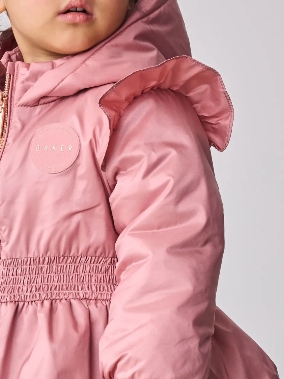 Schoolkleding|Jassen En Jacks*Baker by Ted Baker roze regenbestendige lichtgewicht regenjas met geschulpte rand