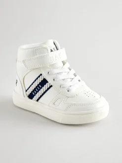 Sneakers|Baker by Ted Baker witte hoge jongenssneakers met geweven merkband