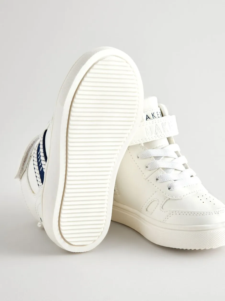 Sneakers|Baker by Ted Baker witte hoge jongenssneakers met geweven merkband