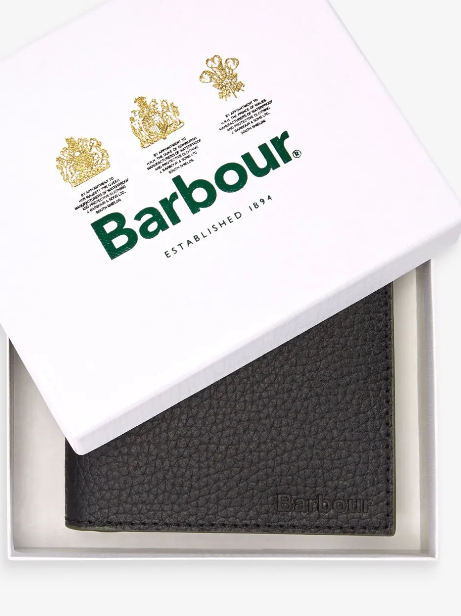 Portemonnees|Barbour ® Grain leren bifold portemonnee
