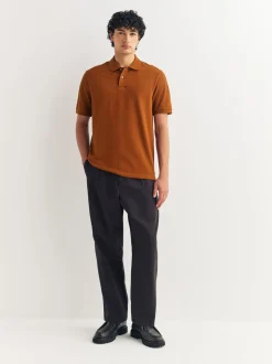Poloshirts*Next Barnsteenoranje - Normale Pasvorm - Piqué poloshirt met korte mouwen