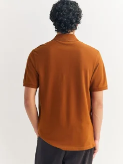 Poloshirts*Next Barnsteenoranje - Normale Pasvorm - Piqué poloshirt met korte mouwen