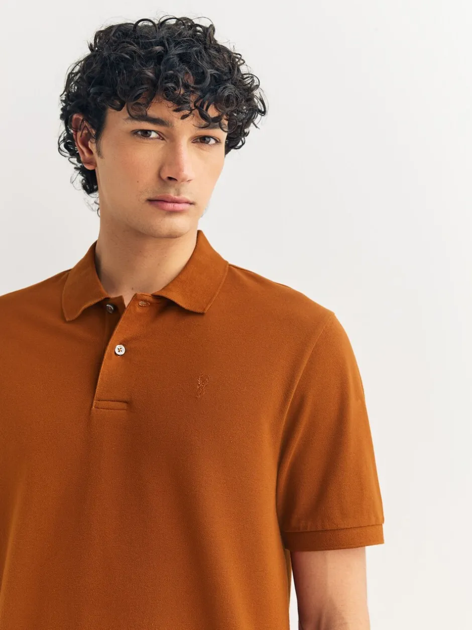 Poloshirts*Next Barnsteenoranje - Normale Pasvorm - Piqué poloshirt met korte mouwen