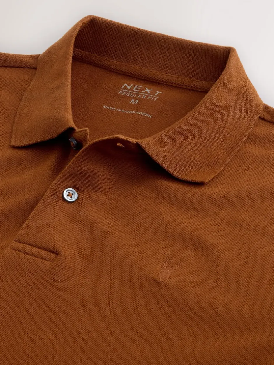 Poloshirts*Next Barnsteenoranje - Normale Pasvorm - Piqué poloshirt met korte mouwen