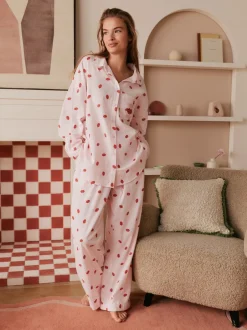 Pyjama's|Loungewear|Bath & Body Works All Over Lips Button Through Cotton Pyjamas Set