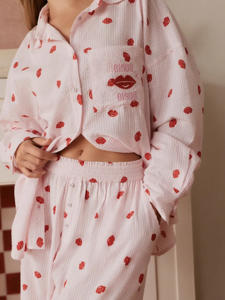 Pyjama's|Loungewear|Bath & Body Works All Over Lips Button Through Cotton Pyjamas Set