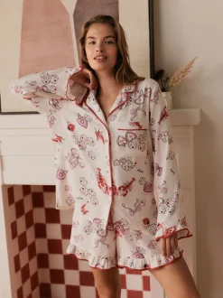 Loungewear|Alle Nacht- En Loungekleding*Bath & Body Works Be Mine Love Long Sleeve Shorts Set