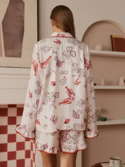 Loungewear|Alle Nacht- En Loungekleding*Bath & Body Works Be Mine Love Long Sleeve Shorts Set