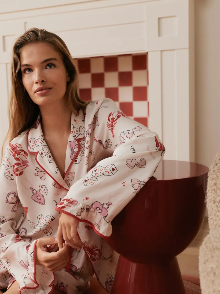 Loungewear|Alle Nacht- En Loungekleding*Bath & Body Works Be Mine Love Long Sleeve Shorts Set
