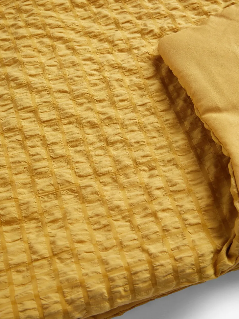 Kussentjes En Plaids|Kussentjes En Plaids*Next Beddensprei van kreukstof met textuur Geel