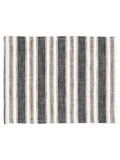 Tafellinnen En Placemats |Bedeck of Belfast Set of 2 Saja Stripe 100% Cotton Placemats Antraciet