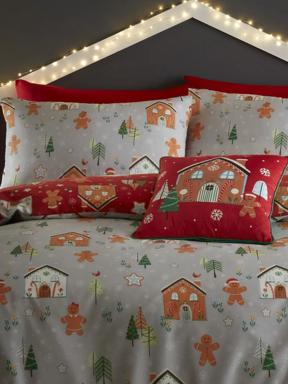 Kinderbeddengoed|Bedlam Gingerbread House Omkeerbaar Kerstmis Dekbedovertrek Set