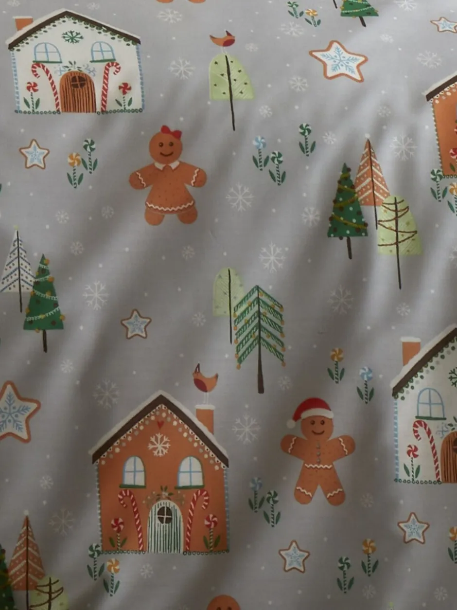 Kinderbeddengoed|Bedlam Gingerbread House Omkeerbaar Kerstmis Dekbedovertrek Set