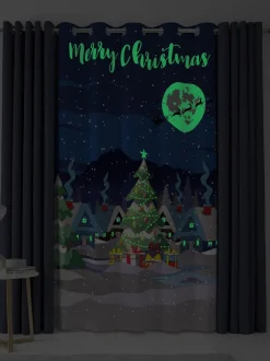 Gordijnen|Gordijnen*Bedlam Glow Kerstmis oogjesgordijn met enkel paneel