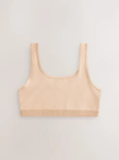 Alle Ondergoed|Next Beige - Set van 3 crop tops met diepe ronde hals (5 - 16 jr)
