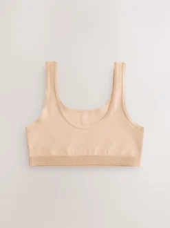 Alle Ondergoed|Next Beige - Set van 3 crop tops met diepe ronde hals (5 - 16 jr)