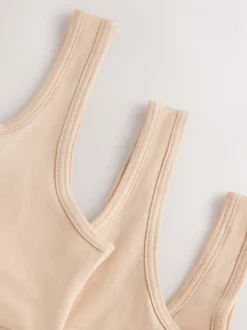 Alle Ondergoed|Next Beige - Set van 3 crop tops met diepe ronde hals (5 - 16 jr)