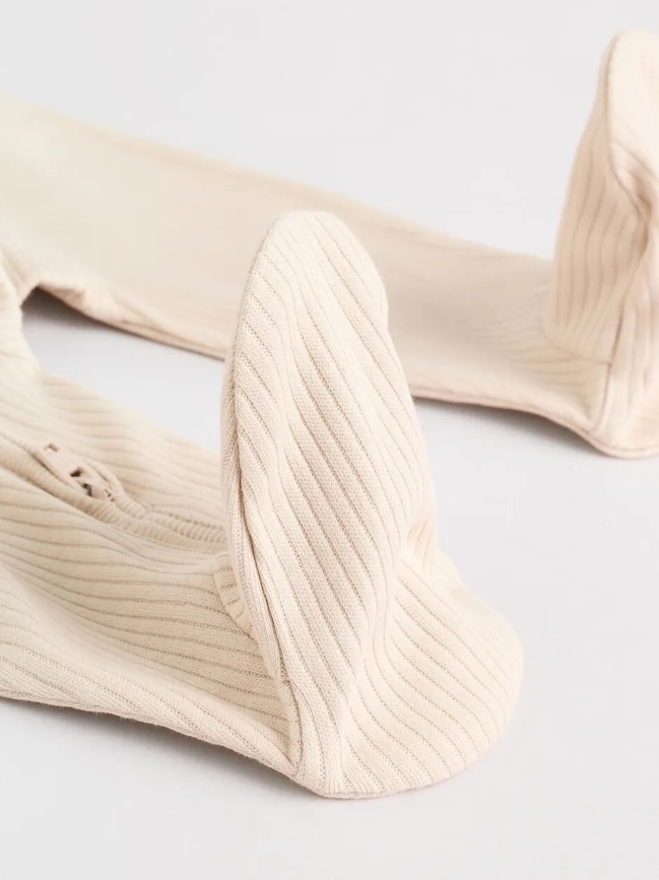 Multipacks|Babypakjes En Babypyjama's|Next Beige - Verpakking van 3 babypyjama's met tweewegrits (0-2jr)