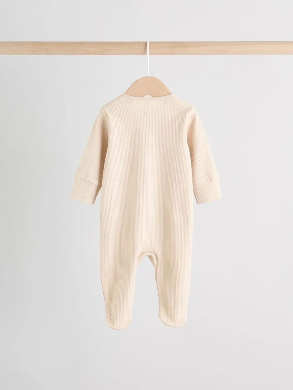 Multipacks|Babypakjes En Babypyjama's|Next Beige - Verpakking van 3 babypyjama's met tweewegrits (0-2jr)