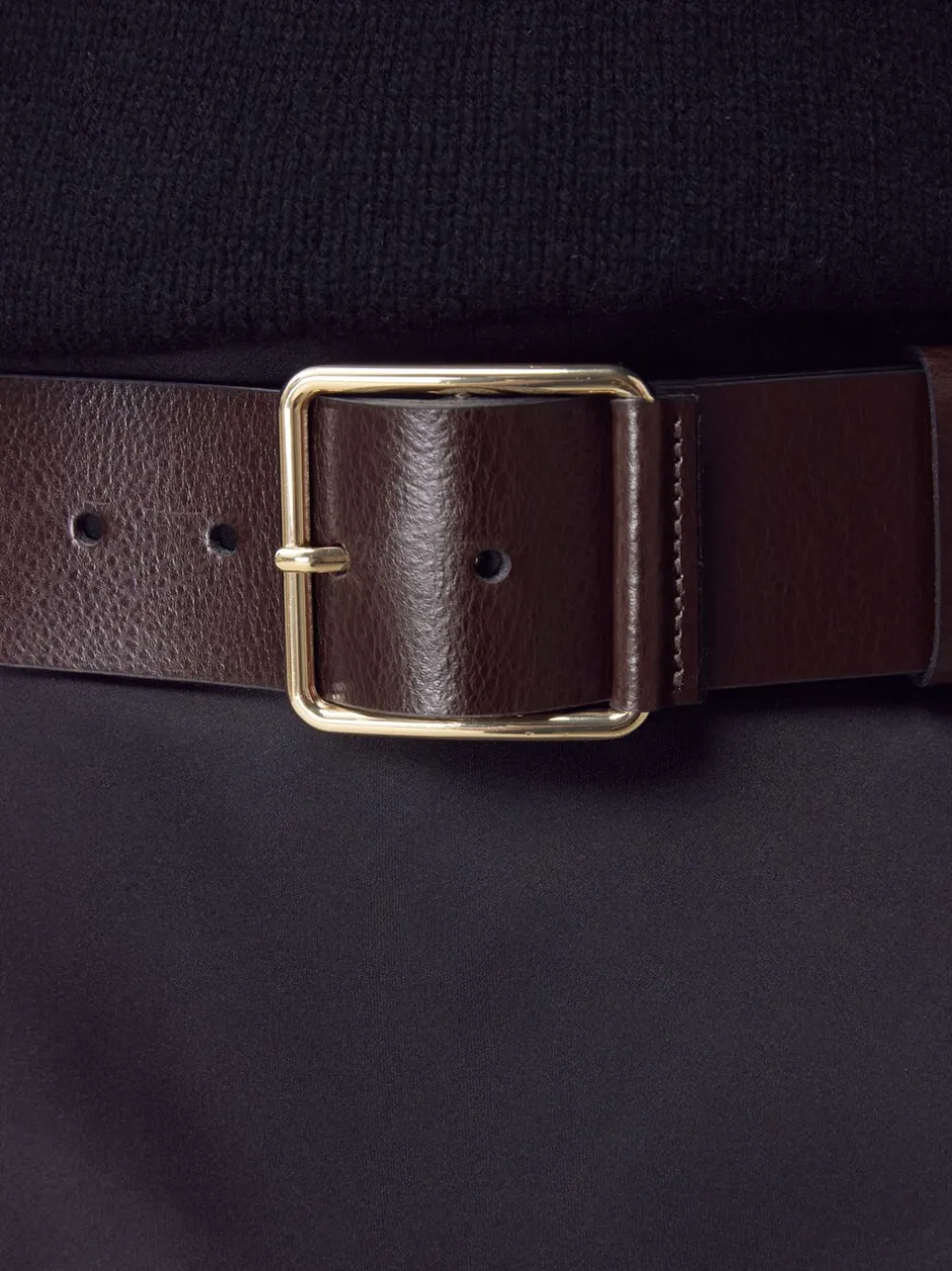 Ceintuurs|Next - N. Premium brede leren riem, Made in Italy Bessenrood