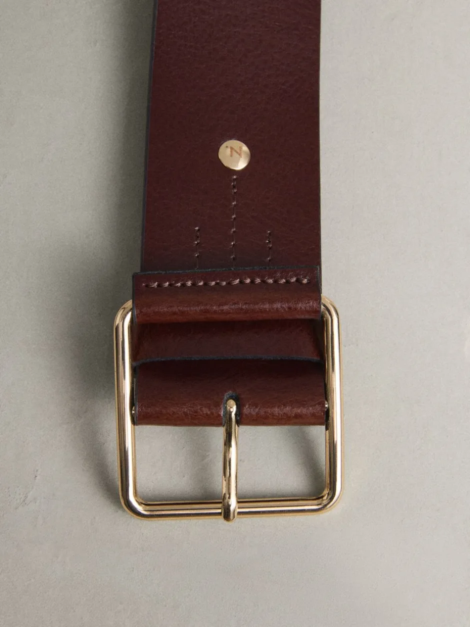 Ceintuurs|Next - N. Premium brede leren riem, Made in Italy Bessenrood