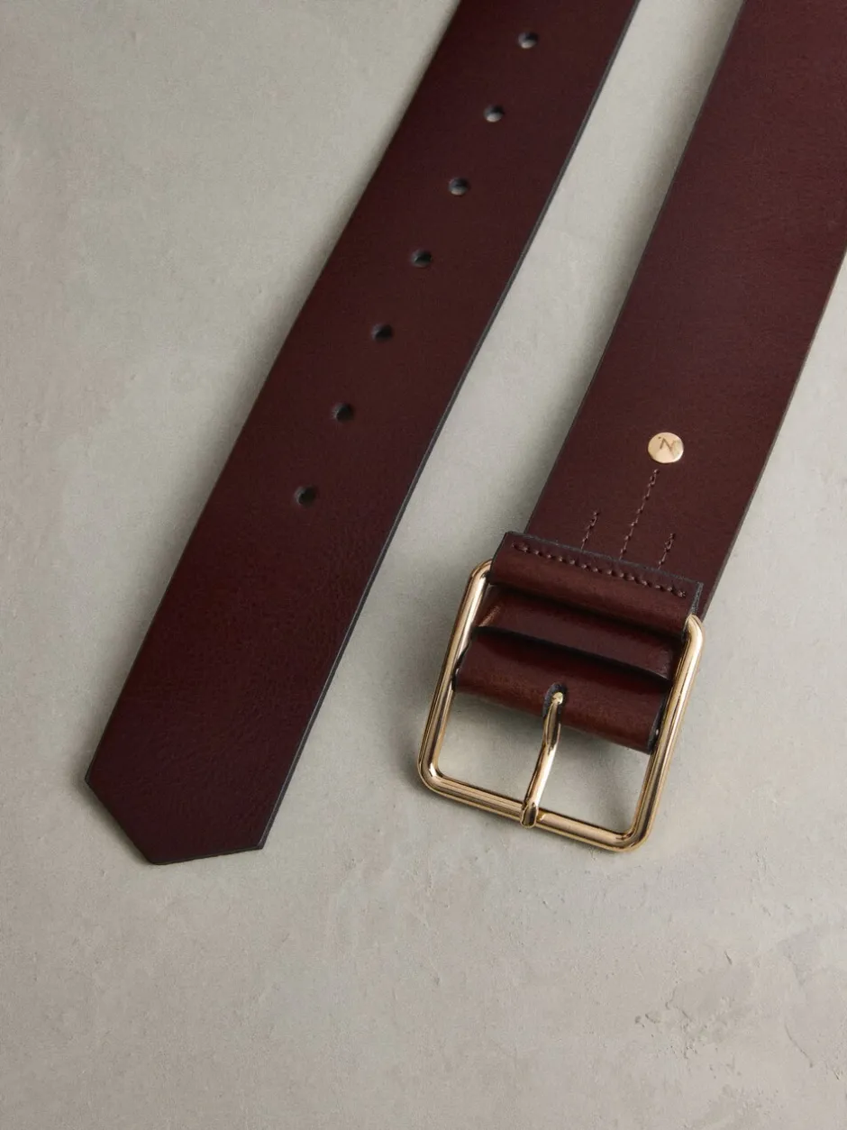 Ceintuurs|Next - N. Premium brede leren riem, Made in Italy Bessenrood