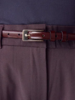 Ceintuurs*Next - N. Premium skinny Made In Italy leren riem Bessenrood