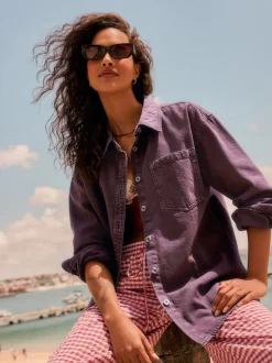 Blouses En Overhemden|Tops En T-Shirts|Next Bessenrood - Oversized denim overhemd