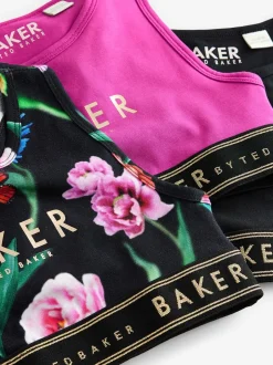 Alle Ondergoed|Baker by Ted Baker - set van 3 crop tops Bessenrood/zwart